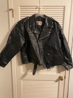 Leather Biker Jacket in Black - Luxurylife